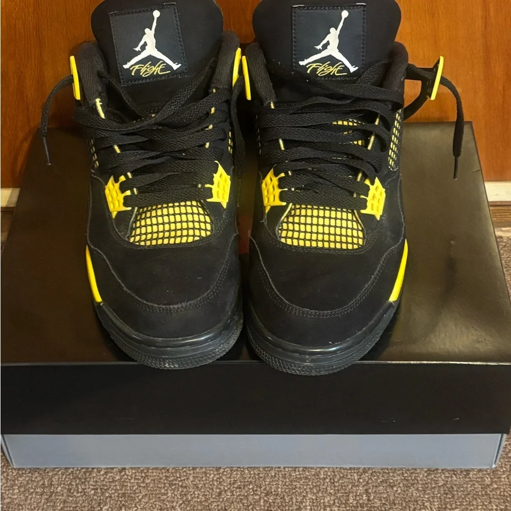 Jordan Men’s Black and Yellow Retro Sneakers